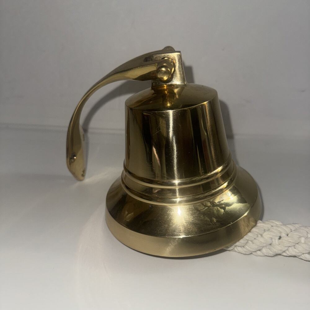 Solid Brass Ships Bell: Nautical Wall Decor (4 inch)
